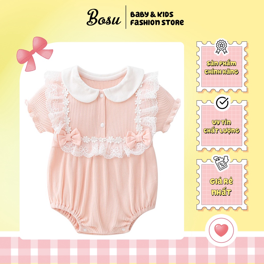 Body Cotton tăm phối ren cho bé gái siêu yêu, siêu dễ thương