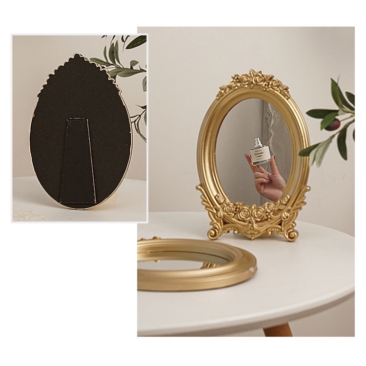 Gương đạo cụ phong cách Retro - khay trang trí lưới,  chụp ảnh nữ trang INS