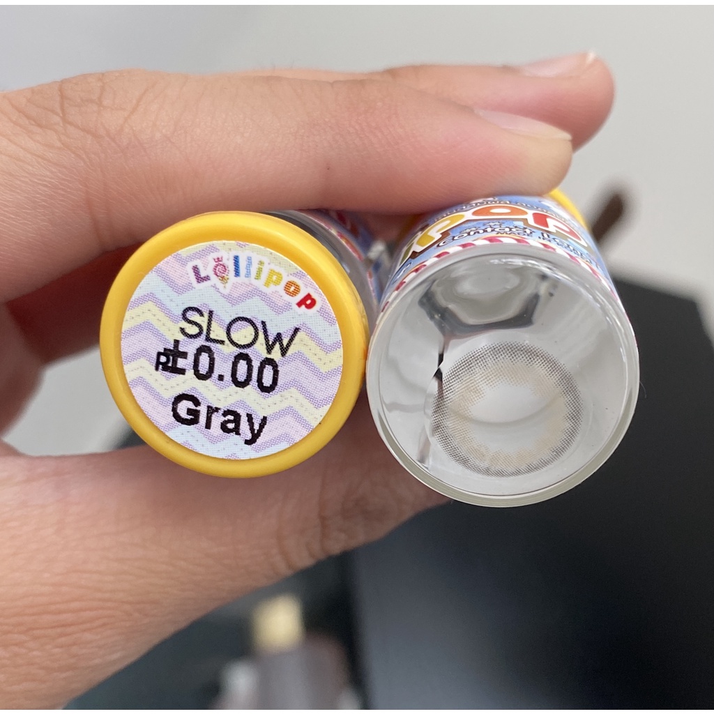 Lens Mắt Kính Áp Tròng Nâu Lollipop Giãn Nhẹ Không Độ Tự Nhiên Trong Veo chính Hãng Thái Lan