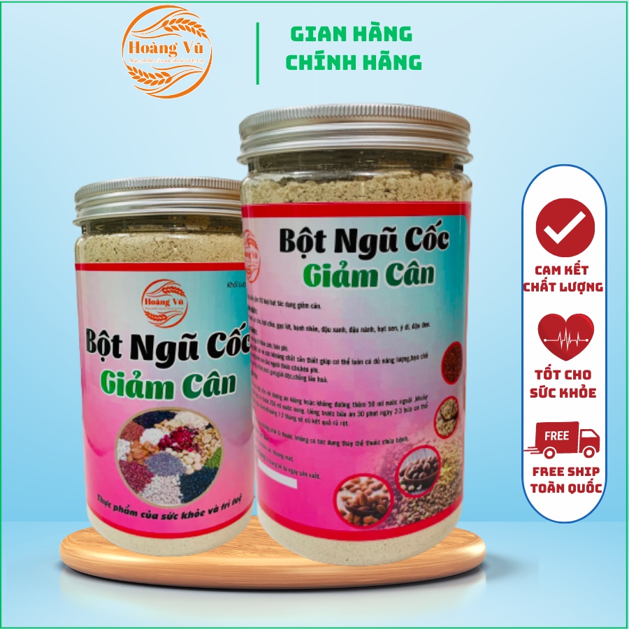 Ngũ cốc giảm cân hiệu quả Hoàng Vũ, bột ngũ cốc dinh dưỡng 10 loại hạt cao cấp cho người ăn kiêng hũ 500gr