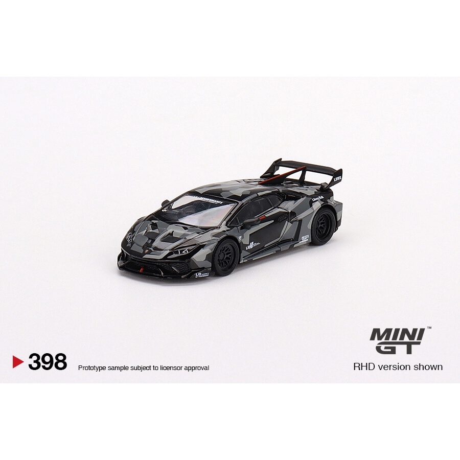 Ducstore.vn Xe mô hình MiniGT #398 - LB★WORKS Lamborghini Huracan GT Digital Camouflage - Card US