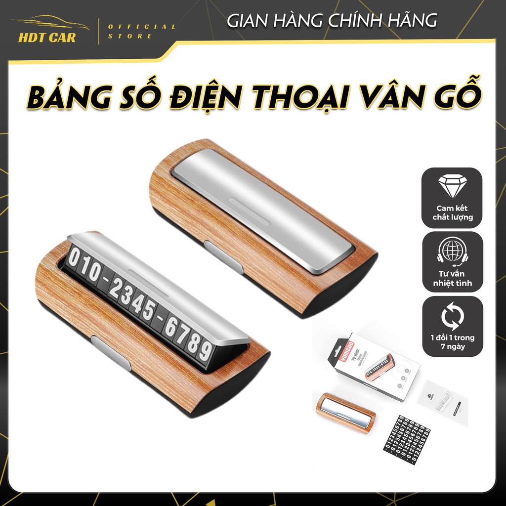 Bảng số điện thoại ô tô gắn taplo khi dừng đỗ xe - Gắn số phản quang ban đêm