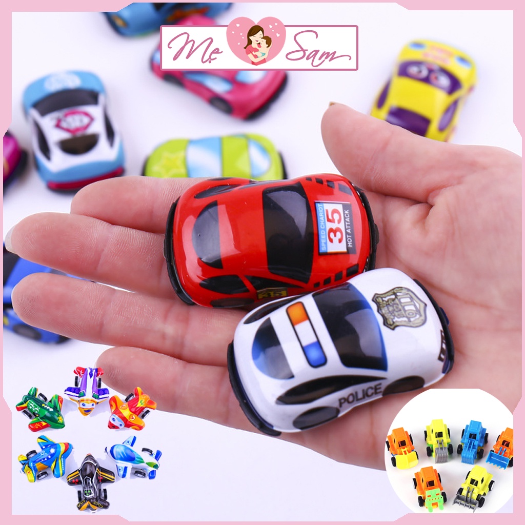 Xe ô tô đồ chơi mini chạy cót, máy bay, cần cẩu kéo lùi cực mạnh nhiều loại Shop Mẹ Sam