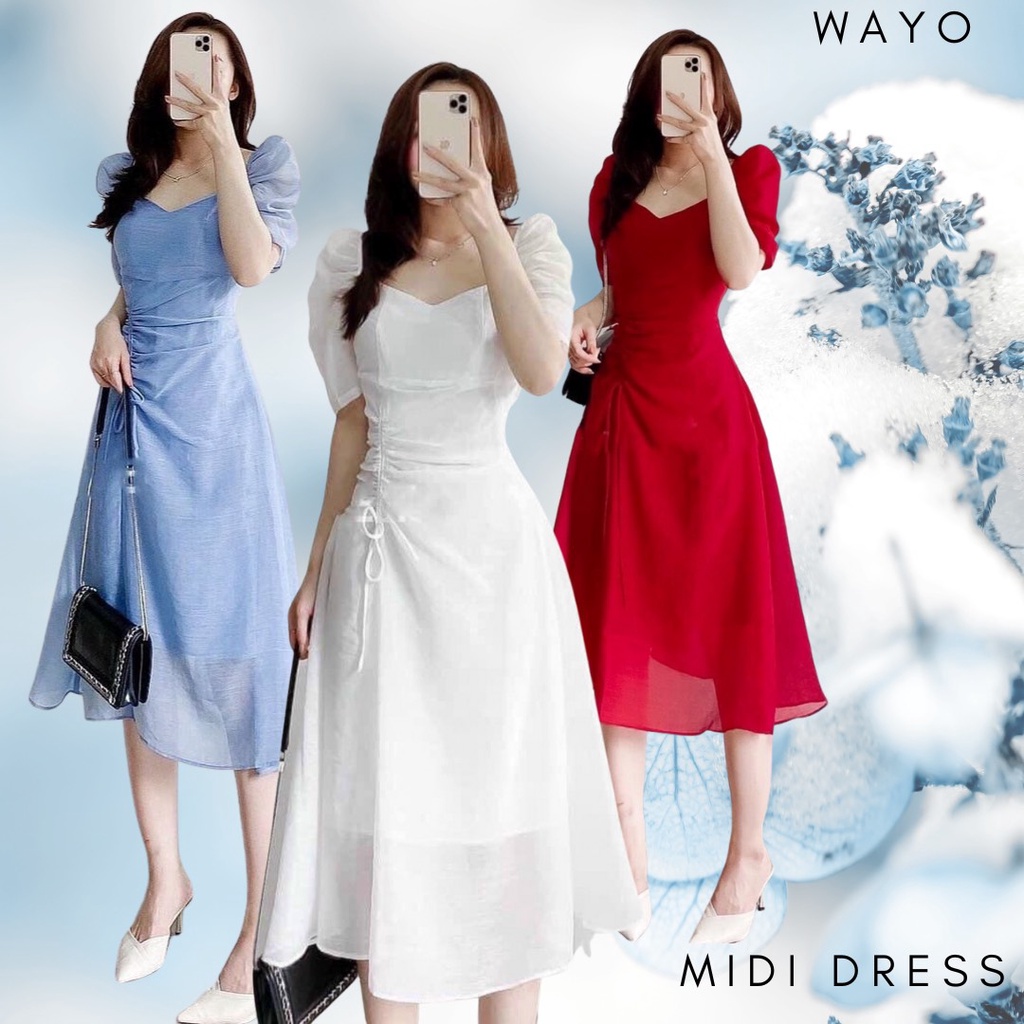 Đầm WAYO voan rút dây eo dự tiệc xinh đẹp