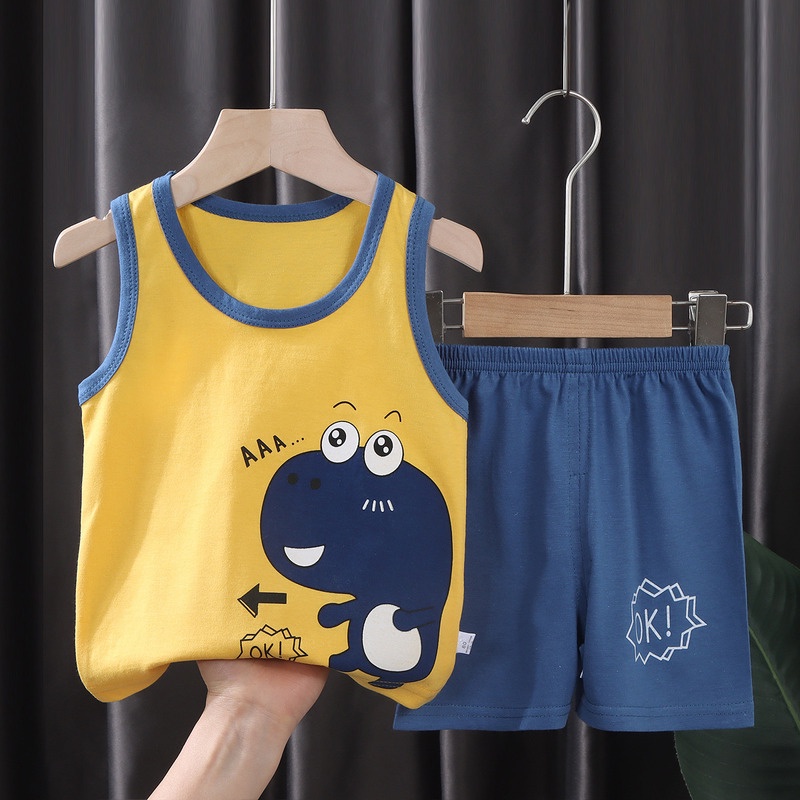 Bộ ba lỗ bé trai, áo sát nách cho bé trai hàn quốc size từ 12 đến 27kg famby