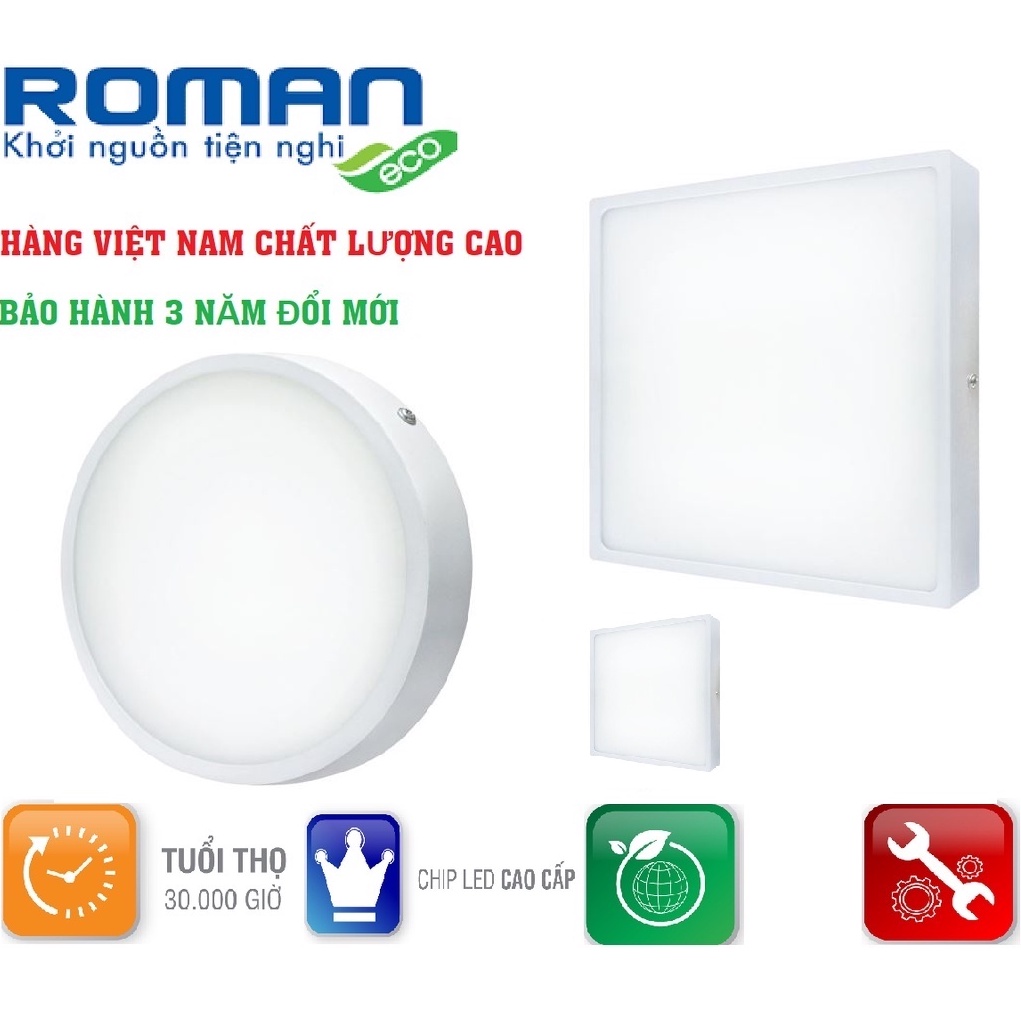 ĐÈN LED NỔI ROMAN VUÔNG/ TRÒN ÁNH SÁNG TRẮNG HÀNG VIỆT NAM CHẤT LƯỢNG CAO