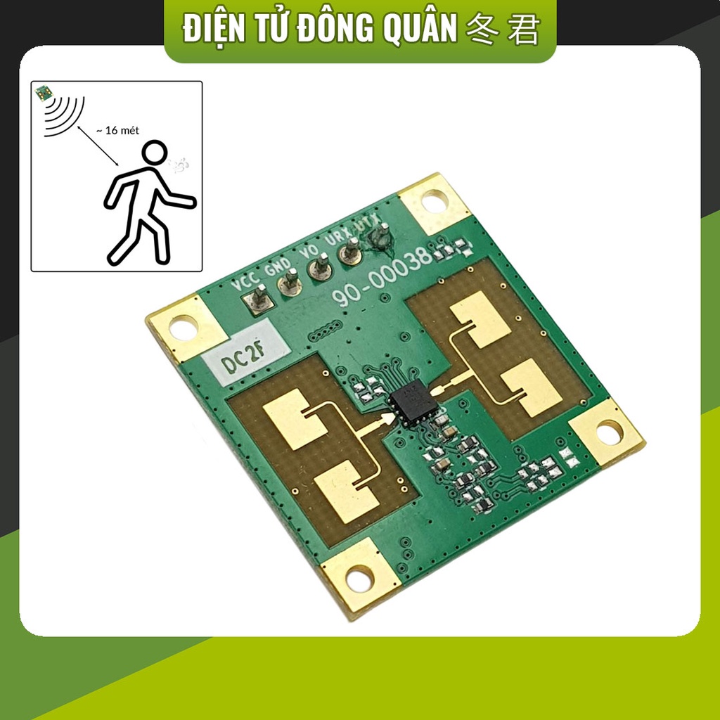 Cảm biến hiện diện con người HLK-LD1115H 16 mét 24Ghz, cảm biến hơi thở chuyển động siêu nhạy LD1115H