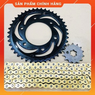 Nhông sên dĩa exciter 135 full vàng, exciter 150 full vàng, exciter 135 - 150 nhông dĩa đen sên vàng