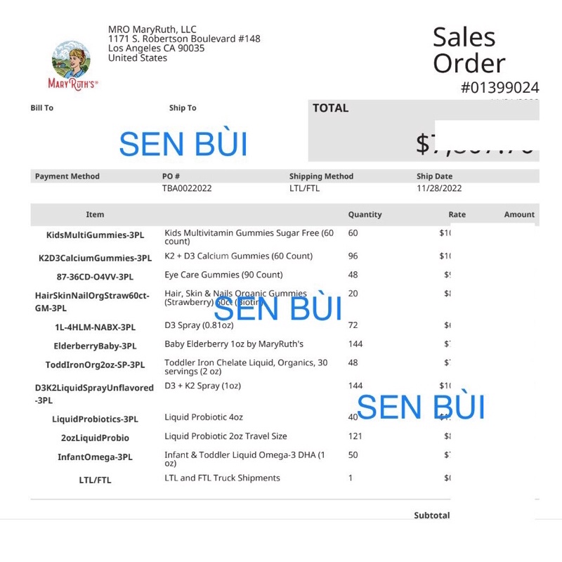 Tăng đề kháng hữu cơ Mary Ruth’s Organic Toddler Elderberry