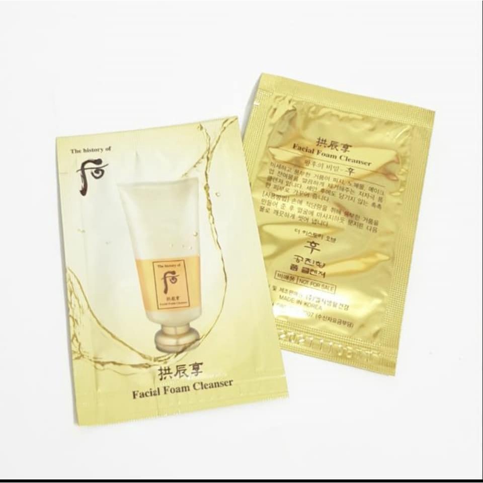 Gói Sữa Rửa Mặt Whoo Vàng Đông Y Hoàng Cung - Gongjihyang Facial Foam Cleanser 2ml
