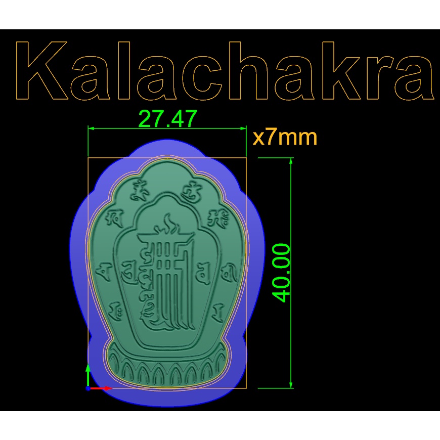 Mặt dây Kalachakra - chất liệu sừng trâu - kích thước 40mm