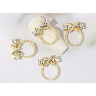 Mã charm nơ tròn trang trí nail