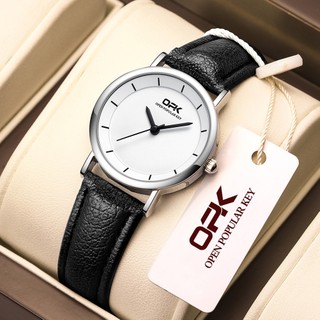 Đồng hồ nữ OPK 8122 máy quartz dây da thật chống nước phong cách Hàn Quốc sành điệu cho