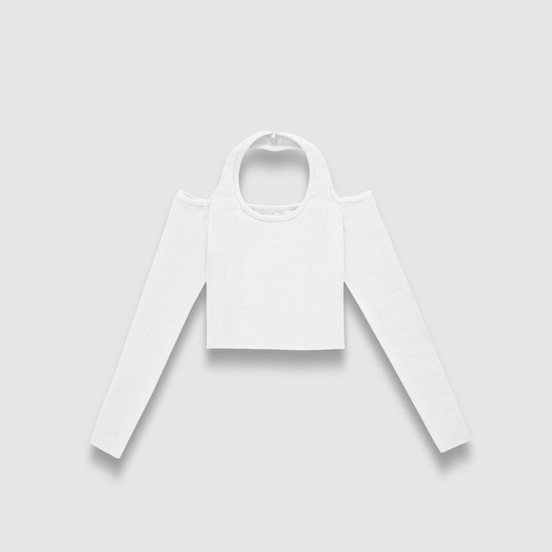 ÁO LEN TĂM TAY DÀI HỞ VAI CROPTOP A4