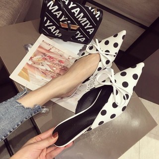 [Có sẵn] Sục nữ cao gót mũi nhọn chất lụa phi bóng cao 5cm