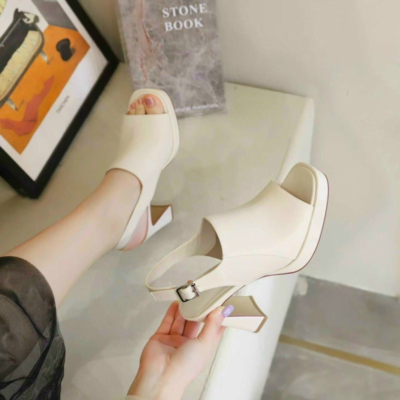 Sandal cao gót da thật mềm sụn hàng cao cấp fullbox