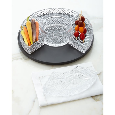 Khay pha lê tròn chia ô Lazy Susan