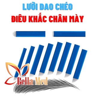 Lưỡi dao chéo xanh điêu khắc chân mày dùng trong phun xăm