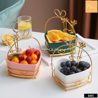 Giỏ sứ đựng hoa quả, trái cây - D05