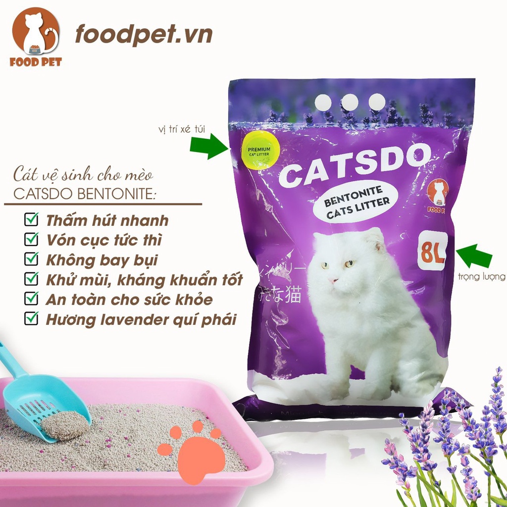 Cát vệ sinh CatsDo 8L-3.5k 4 mùi hương dành cho mèo !