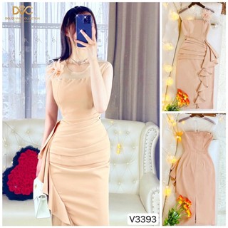 V3393 Váy body dáng dài sang chảnh [DVC&ACC] váy đầm be body nhún eo, váy dự tiệc