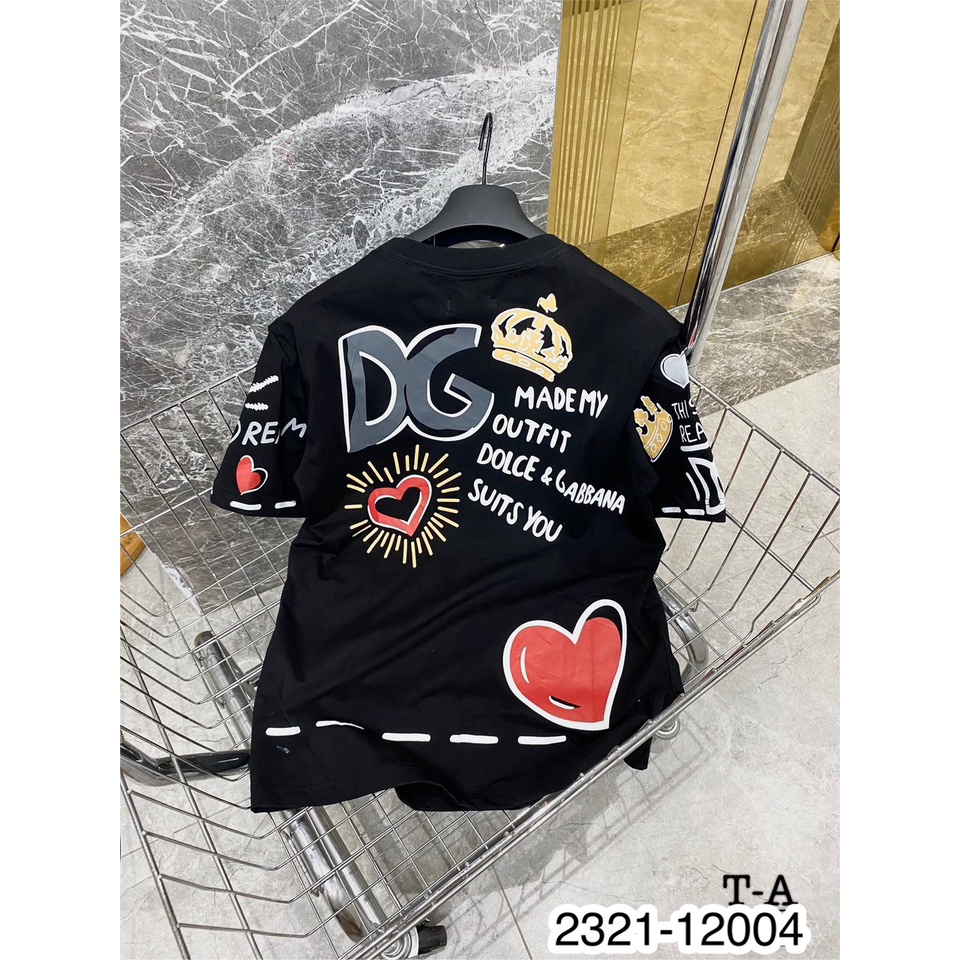 Áo Thun Cotton Nam Nữ DG Trái Tim Vải Mát Mịn Trẻ Trung HOT HIT