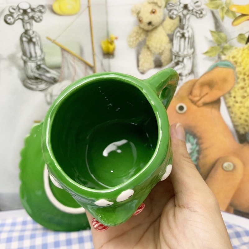 Set dĩa ly cá sấu gốm sứ hoạt hình dễ thương nhật bản