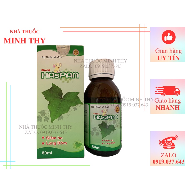 Siro giảm ho cho trẻ em Haspan (lọ 80ml)