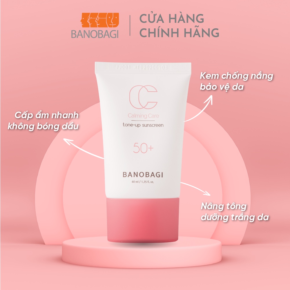 [HỎNG HỘP] Kem Chống Nắng Nâng Tone Trắng Hồng BANOBAGI Calming Care Tone Up Sunscreen 40ml