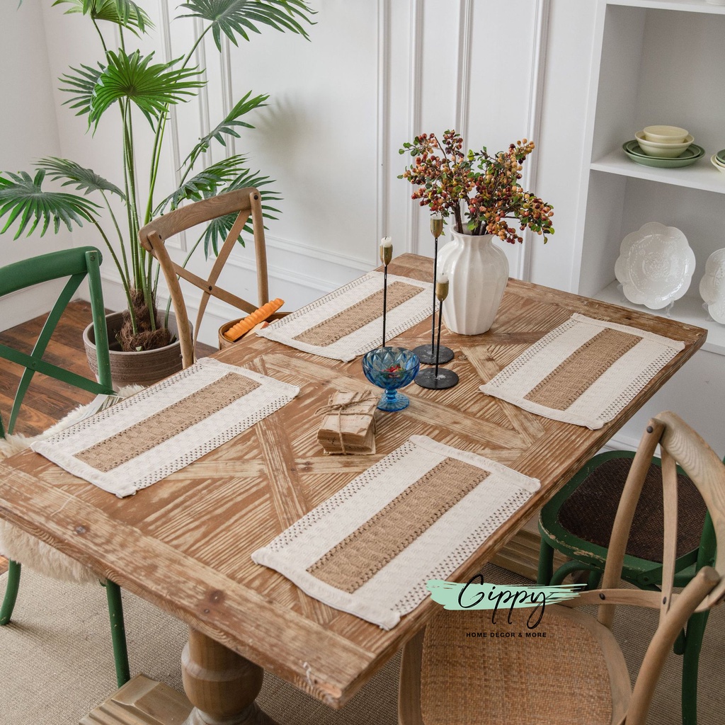 Khăn lót bàn vintage, khăn bàn ăn, phong cách cổ điển - phụ kiện trang trí - Gippy Decor