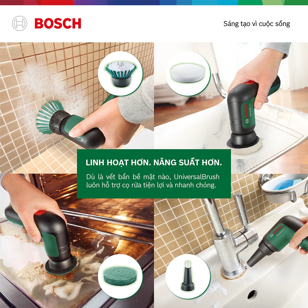 Máy cọ rửa vệ sinh đa năng dùng pin BOSCH UNIVERSALBRUSH