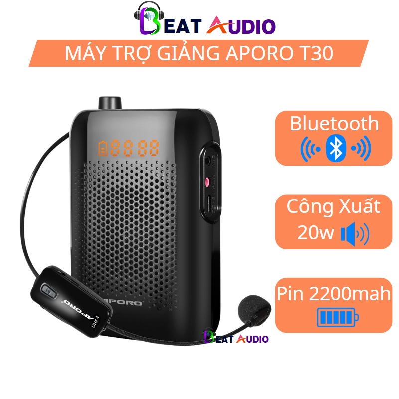 Loa trợ giảng không dây APORO T30 - Có Bluetooth 5.0 Máy trợ giảng không dây