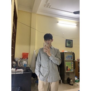 Áo sơ mi nhung tăm 2hand