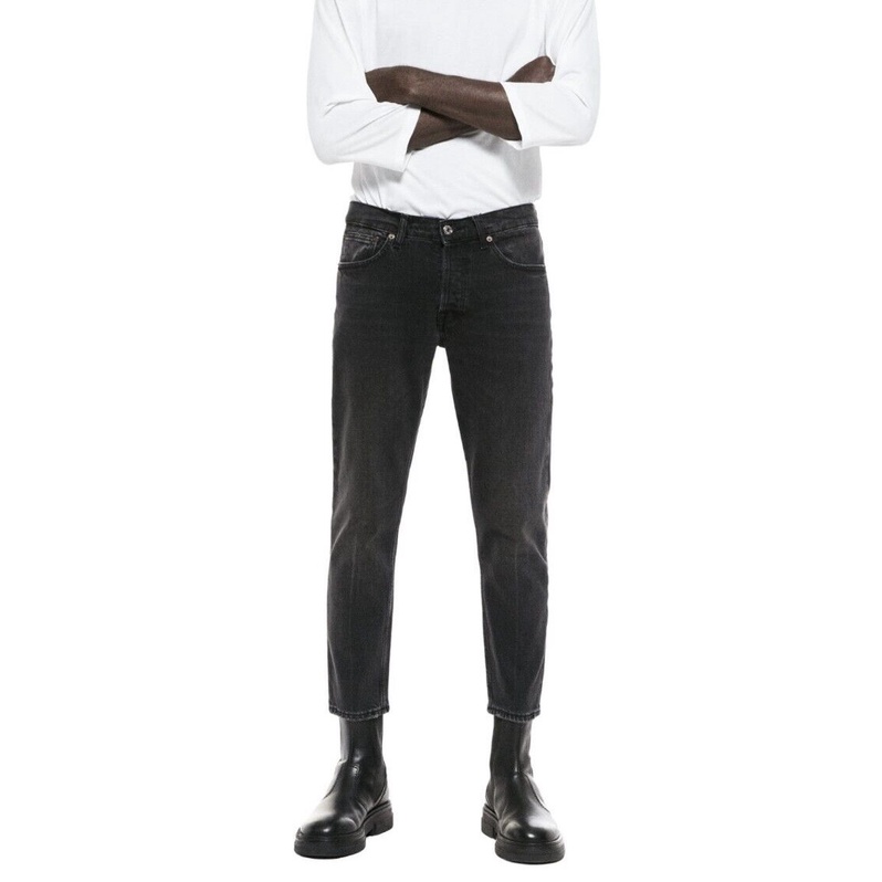 Quần jean nam màu đen Zara authentic SLIM CROPPED size 32