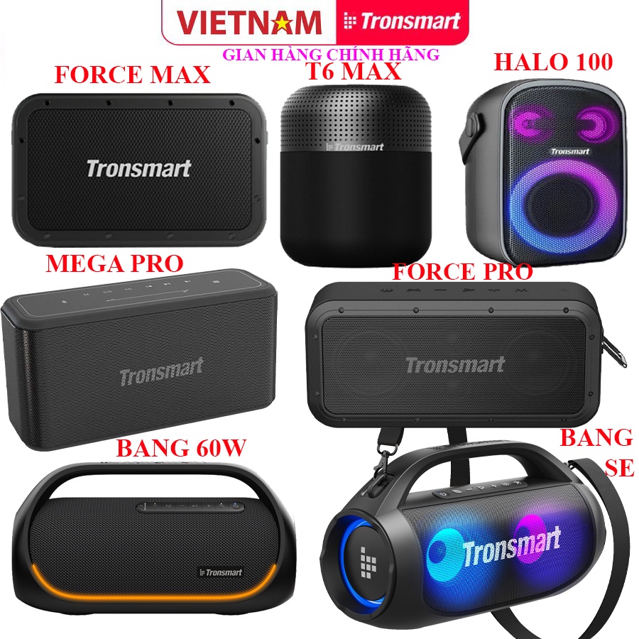 [3.3 VOUCHER 100K]Loa Bluetooth TRONSMART 60W - FORCE MAX 80W - HALO 100 - MEGA PRO - T6 MAX - BANG 60W - BANG MAX