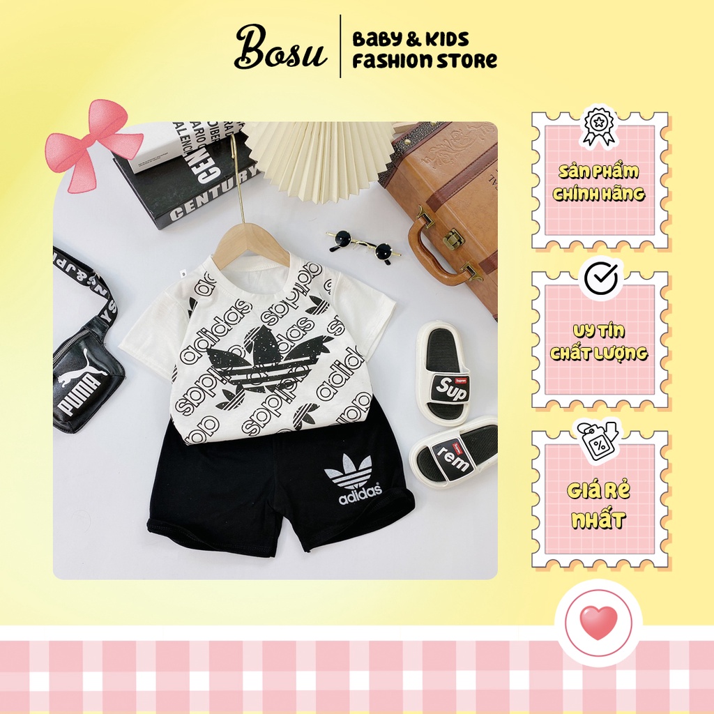 Bộ Cotton cao cấp phong cách Adidas cho bé trai, bé gái  - Hàng xuất EU