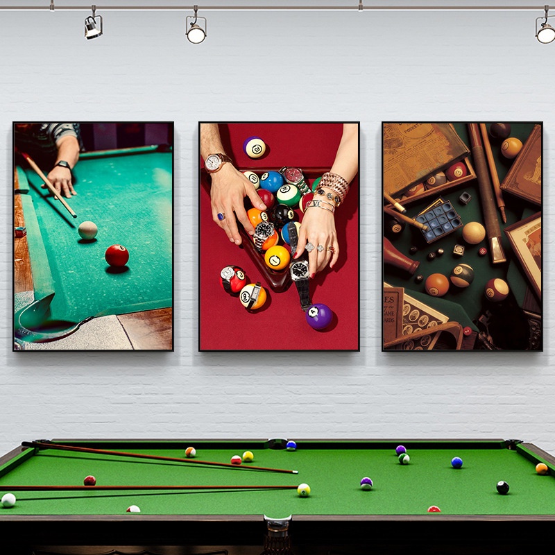 Tranh canvas bida billiards bi a treo tường nhiều mẫu decor trang trí nâng tầm đẳng cấp quán đã gồm khung tặng đinh