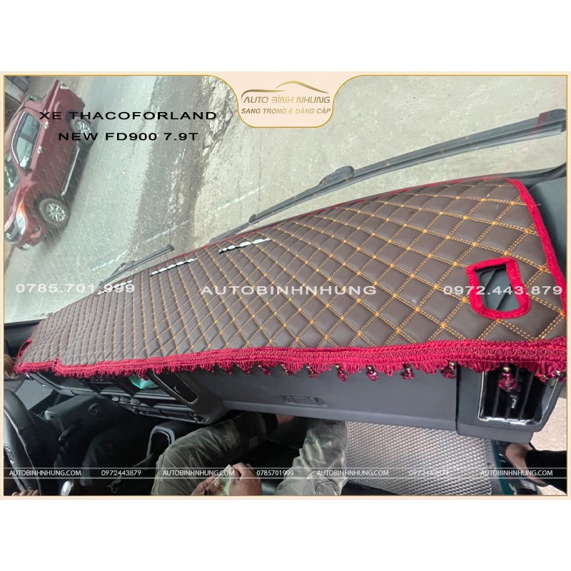 Thảm taplo xe THACO FOLAND NEW FD900,FD150 - 7.9T da cao cấp chống nóng-chống thấm hút