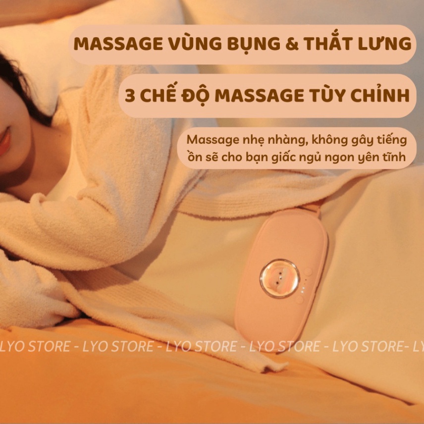 Máy massage sưởi ấm bụng AIFS, đỡ đau bụng đau lưng cho cô gái đến Kì, Đai đeo dùng đồ nóng chườm món quà teen girls FER