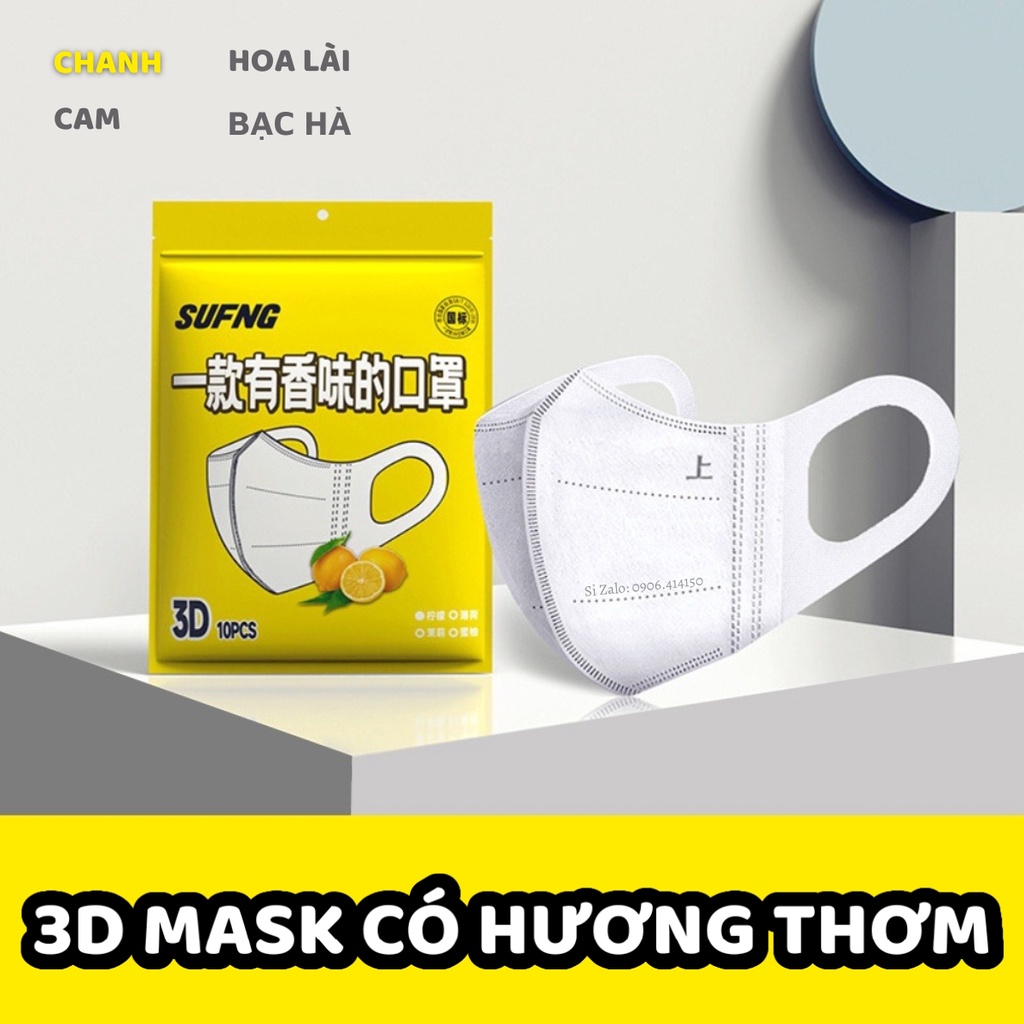 Khẩu trang 3D Mask có hương trái cây [Combo 40 cái] - khẩu trang 3D hàng nội địa Trung thiết kế 3 lớp kháng khuẩn