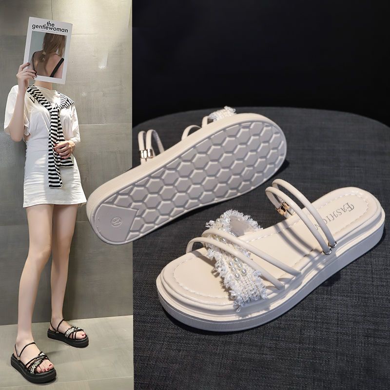 Xăng đan hai đi phong cách tiên nữ đế dày mùa hè cho nữ