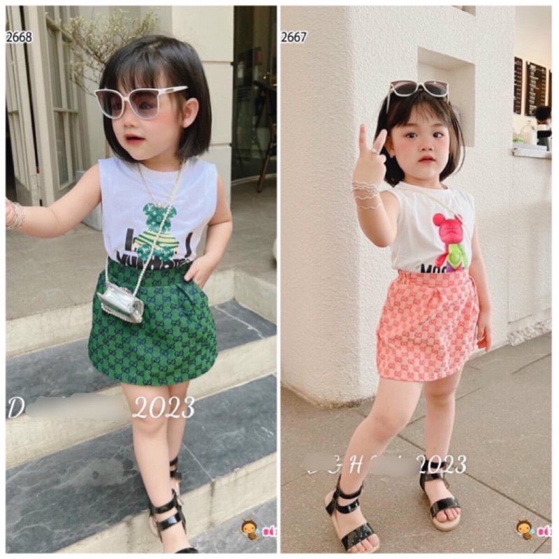 sét váy nơ tùng xoè to rộng tơ óng cho bé từ 10-20kg🌸