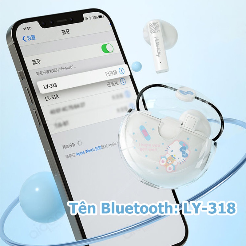Tai Nghe Nhét Tai Không Dây Bluetooth Chống Tiếng Ồn Có Micro Sanrio LY-318 TWS