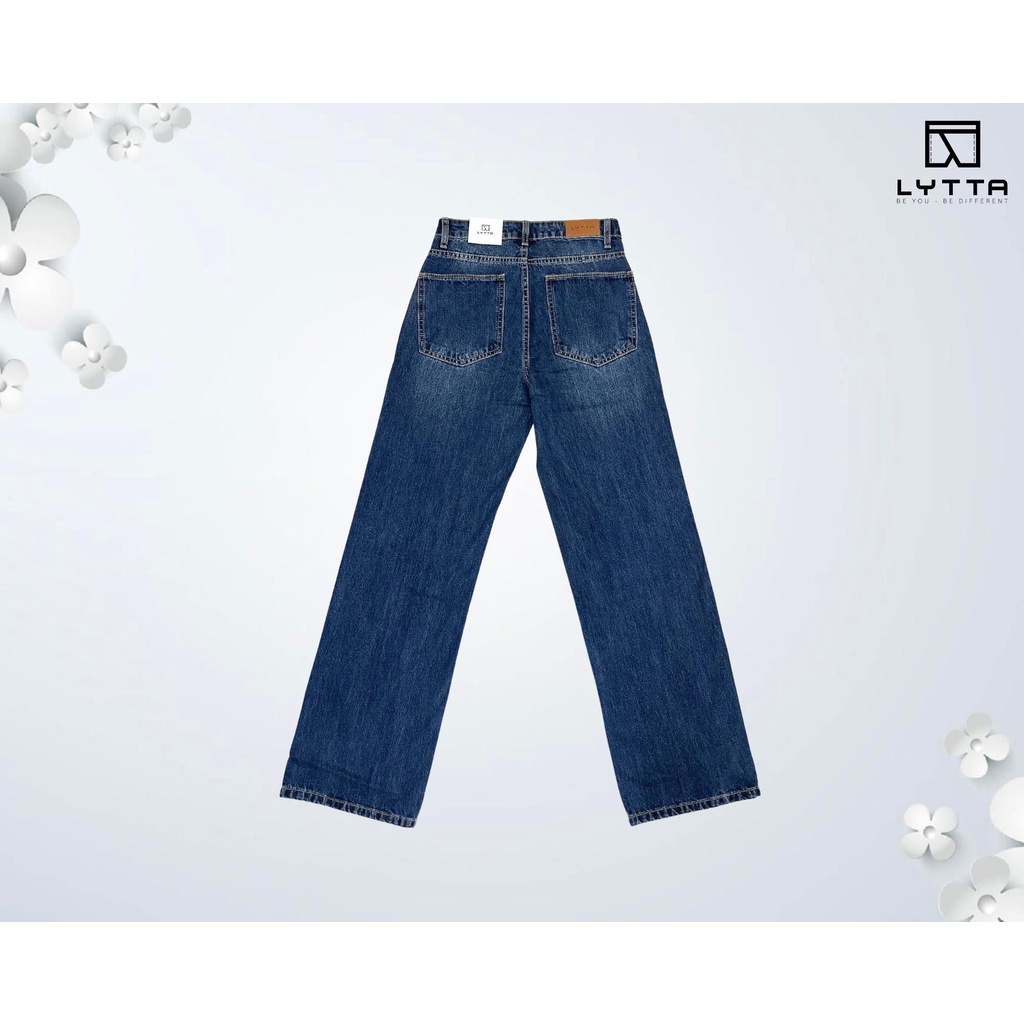 QUẦN JEANS ÔNG SUÔNG RÁCH GỐI 105cm SIÊU HACK DÁNG - XANH ĐẬM