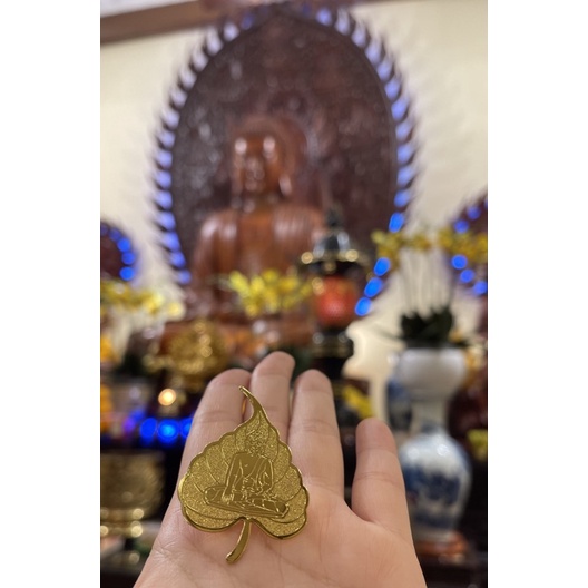 Cài áo Lá Bồ đề Mạ Vàng Bổn Sư Thích Ca