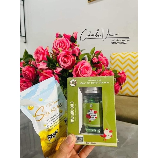 Thảo mộc tăng cân Gold Thượng Hạng tặng kèm 60viên vitamin bò béo