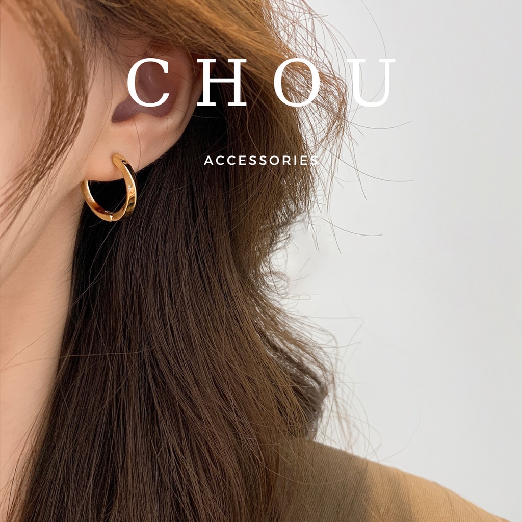 Bông Tai Titan, Khuyên Tai Titan Khoen Tròn Xoắn | CHOU ACCESSORIES |