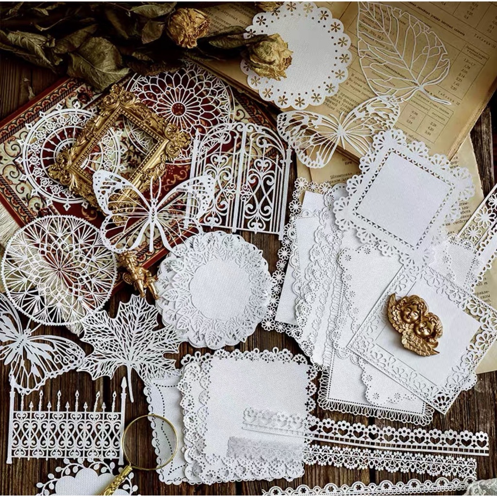giấy ren trang trí sổ, decor thực phẩm----- bullet journal