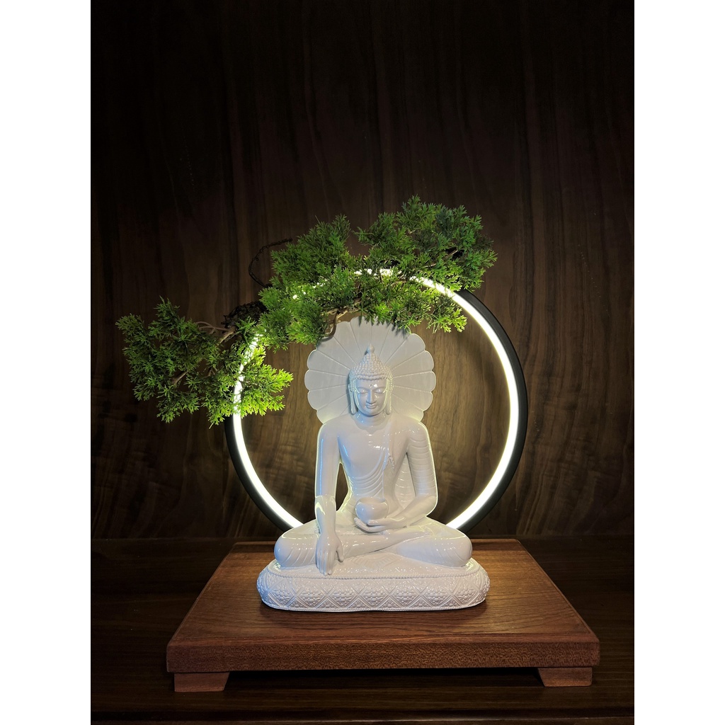 Tượng Phật Ngọc , dược sư màu Trắng cao 24cm