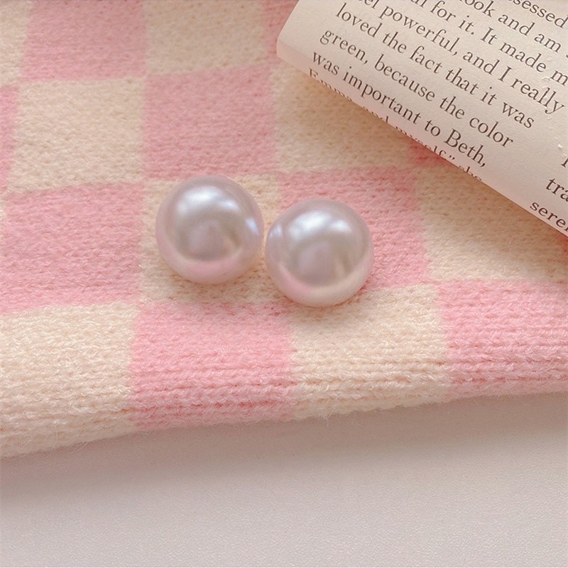 Bông tai Hột bẹt Tròn Trắng to❤️